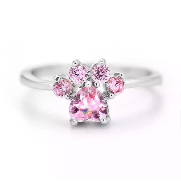 Jewelry - New s925 silver adjustable pink CZ women’s ring